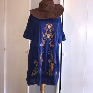 NWOT Free People- Embroidered Mini Dress, Size S